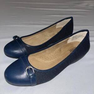 Croft & Barrow Ortholite Cushioned Women's Flats Dress Shoes 9 Navy Woven